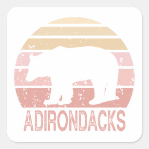 Adirondacks Retro Beer Vierkante Sticker