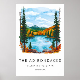 Adirondacks Waterverf National Park Poster