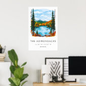 Adirondacks Waterverf National Park Poster (Thuiskantoor)