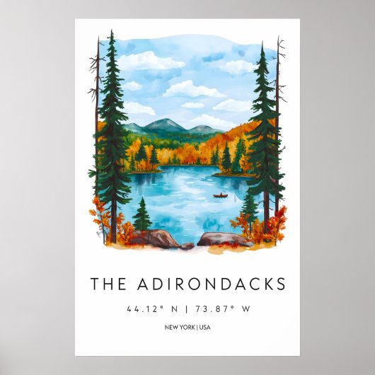 Adirondacks Waterverf National Park Poster (Voorkant)