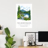 Adirondacks Waterverfposter Adirondacks Reizen Poster (Thuiskantoor)