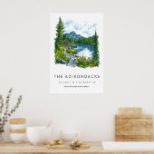 Adirondacks Waterverfposter Adirondacks Reizen Poster (Keuken)