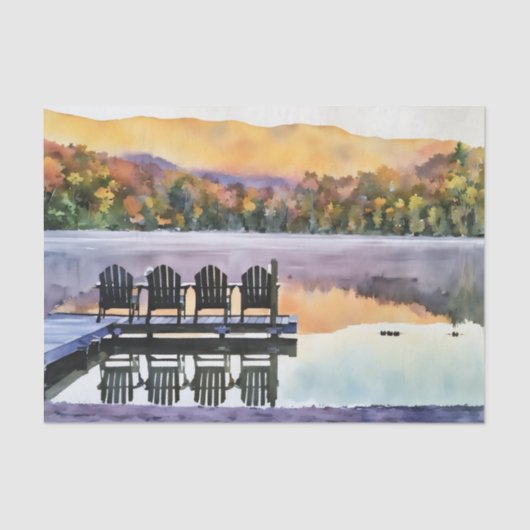 Adirondak fall Heart Lake watercolor tissue paper Tissuepapier (Voorkant)