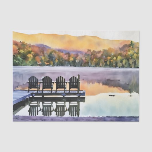 Adirondak herfst Heart Lake aquarel tissuepapier (Voorkant)