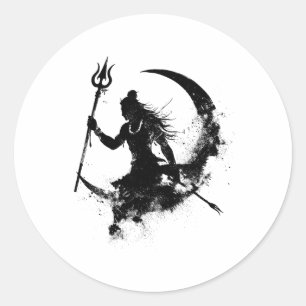 Adiyogi Heer Shiva Maha Shivratri Hindoe Mahadev O Ronde Sticker