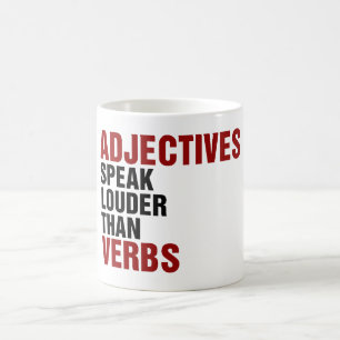 Adjecten spreken luider dan werkwoorden koffiemok