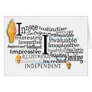 Adjectief Word Cloud begin met letter I