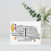 Adjectief Word Cloud begin met letter I Briefkaart (Staand voorkant)