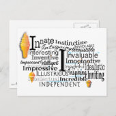 Adjectief Word Cloud begin met letter I Briefkaart (Voorkant / Achterkant)