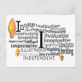 Adjectief Word Cloud begin met letter I Briefkaart (Voorkant)