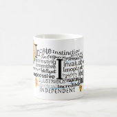 Adjectief Word Cloud begin met letter I Koffiemok (Center)