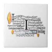 Adjectief Word Cloud begin met letter I Tegeltje (Voorkant)