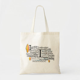 Adjectief Word Cloud begin met letter I Tote Bag