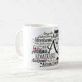 Adjectief Word Cloud beginnend met letter A  Koffiemok (Voorkant links)