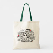 Adjectief Word Cloud beginnend met letter A Tote Bag (Achterkant)