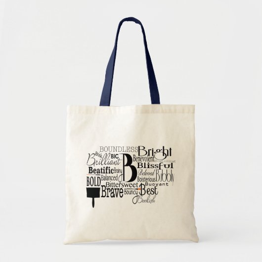 Adjectief Word Cloud beginnend met letter B Tote Bag (Voorkant)