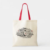 Adjectief Word Cloud beginnend met letter C Tote Bag (Achterkant)