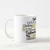 Adjectief Word Cloud beginnend met letter D Koffiemok (Links)