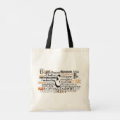 Adjectief Word Cloud beginnend met letter E Tote Bag (Achterkant)