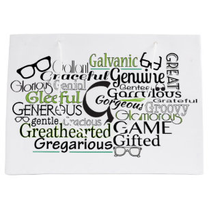 Adjectief Word Cloud beginnend met letter G Large Cadeautasje