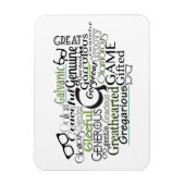 Adjectief Word Cloud beginnend met letter G Magneet (Verticaal)