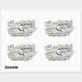 Adjectief Word Cloud beginnend met letter G Rechthoekige Sticker (Vel)
