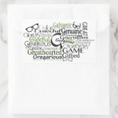 Adjectief Word Cloud beginnend met letter G Rechthoekige Sticker (Tas)