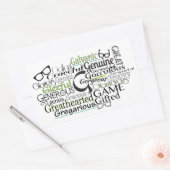 Adjectief Word Cloud beginnend met letter G Rechthoekige Sticker (Envelop)
