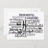 Adjectief Word Cloud beginnend met letter H Briefkaart (Voorkant / Achterkant)