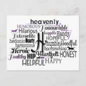 Adjectief Word Cloud beginnend met letter H Briefkaart (Voorkant)