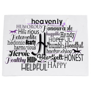 Adjectief Word Cloud beginnend met letter H Groot Cadeauzakje