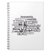 Adjectief Word Cloud beginnend met letter H Notitieboek (Voorkant)