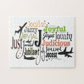 Adjectief Word Cloud beginnend met letter J Legpuzzel (Horizontaal)