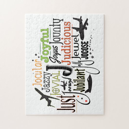 Adjectief Word Cloud beginnend met letter J Legpuzzel (Verticaal)