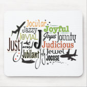 Adjectief Word Cloud beginnend met letter J Muismat (Voorkant)