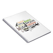 Adjectief Word Cloud beginnend met letter J Notitieboek (Rechterzijde)