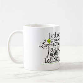 Adjectief Word Cloud beginnend met letter L Koffiemok