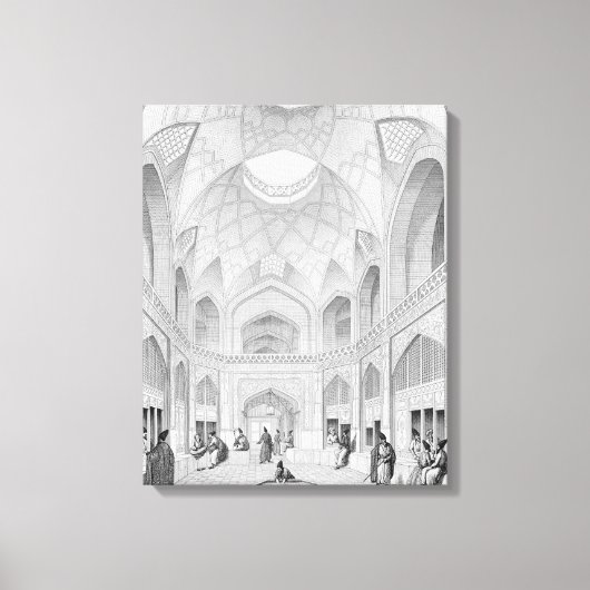 Adji Seid Hussein Bazaar uit 'Voyage' in Kashan Canvas Afdruk (Voorkant)