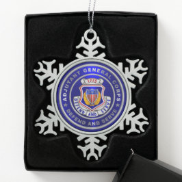 Adjudant-generaal Korps AG Kerstmis Tin Sneeuwvlok Ornament