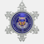 Adjudant-generaal Korps AG Kerstmis Tin Sneeuwvlok Ornament (Voorkant)