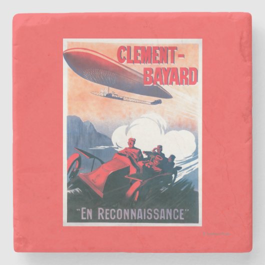 Adjudant Vincenot WWI Airship Promotion Poster Stenen Onderzetter (Voorkant)