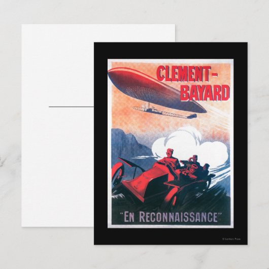 Adjudant Vincenot WWI Airship Promotional Poster Briefkaart (Voorkant / Achterkant)