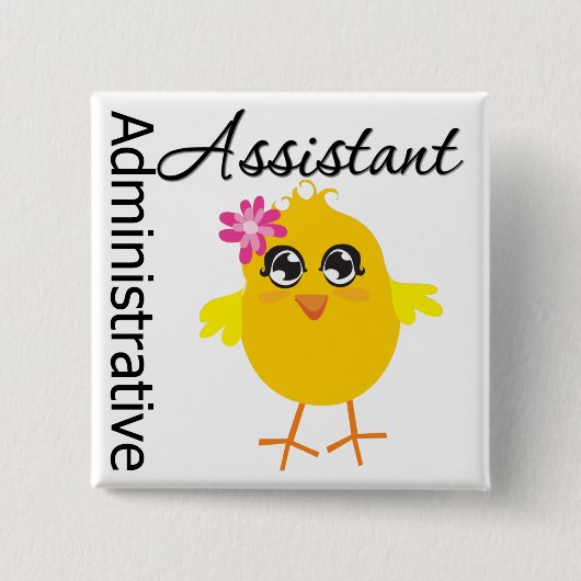 Adjunct-assistent loopbaan vierkante button 5,1 cm (Voorkant)