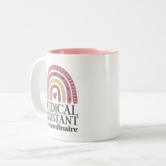 Adjunct-assistent-waardering Boho-regenboog Tweekleurige Koffiemok (Voorkant links)