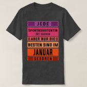 Adjunct-coach op verjaardag van januari geboren sp t-shirt (Design voorkant)