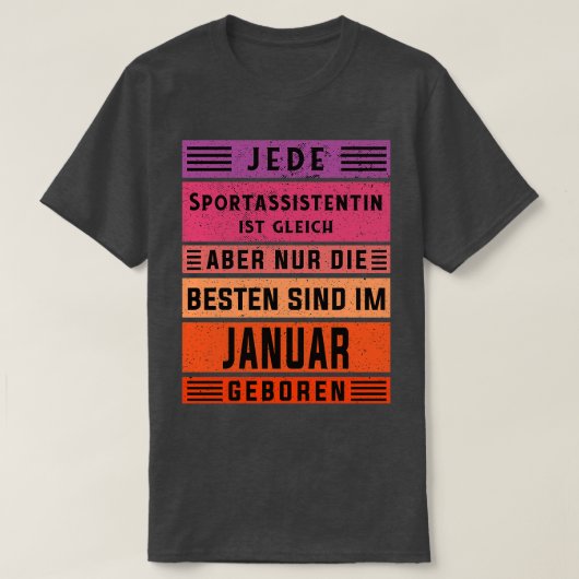 Adjunct-coach op verjaardag van januari geboren sp t-shirt (Design voorkant)