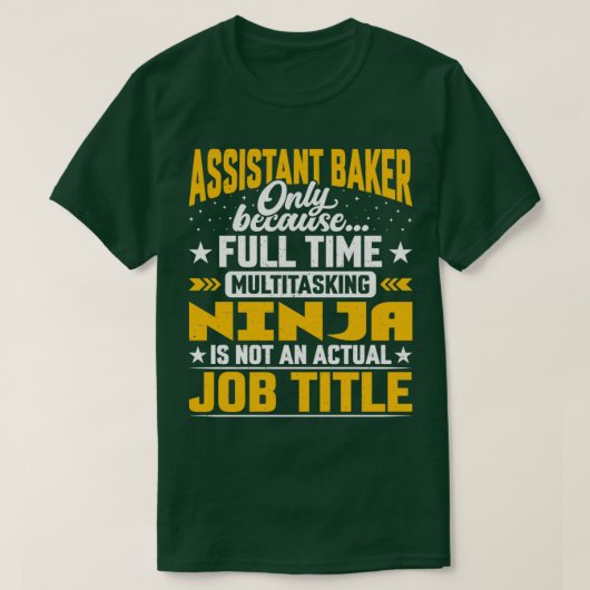 Adjunct-directeur banentitel Funny Assistant Chef  T-shirt (Design voorkant)