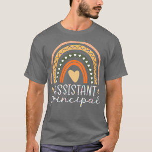 Adjunct-directeur van de school: Regenboogstaven T-shirt