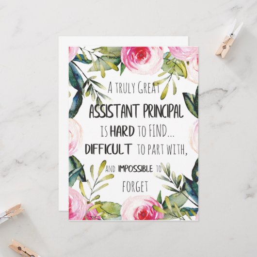 Adjunct-hoofdaanklager Dank de secretaris Kaart (Voorkant / Achterkant in situ)