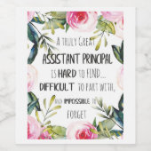 Adjunct-hoofdaanklager Dank de secretaris Wijn Etiket (Enkel label)